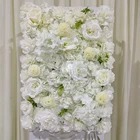 Rose 2021 New Style 40*60 Cm Artificial Rose Peony Hydrangea Flower Silk Wall Panel Backdrop Decorative For Wedding