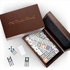 Dominos Wooden Domino Factory High Quality Custom Dominos Set With PU Leather And Wooden For Adult Playing With Family