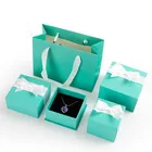 Earrings High Grade Ribbon Bow Custom Jewelry Set Earrings Ring Pendant Jewelry Packaging Box With Logo
