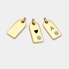 Silver Charm DIY Necklace Accessories Silver Plated Personalized Square Pendant Charm For Girl Necklace