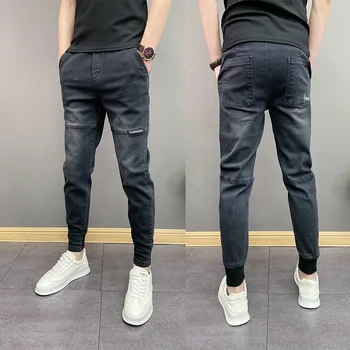 Wholesale high-quality jeans manufacturers direct summer and autumn slim straight leg casual breathable wear jeans for men