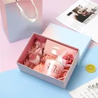 Gift Valentine's Day Blue Double Open Cosmetic Gift Box Fan Mug Heaven And Earth Cover With Hand Gift Box