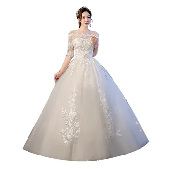 Gorgeous Self-cultivation Lace Vintage Luxury Wedding Dress Bridal Gown