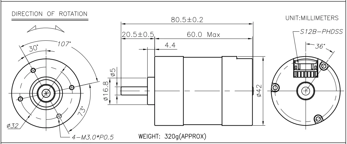 Kwc Motor, BL4260A, 12v, 48v, 200w - detail 8