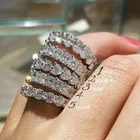 Wedding Ring Hot Sale Square Zircon Fashion Ladies Peach Heart Wedding Full Diamond Ring