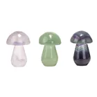 Natural Colorful Green Purple Fluorite Mushroom Ornaments Crystal Raw Stone Home Porch Decorative Crafts
