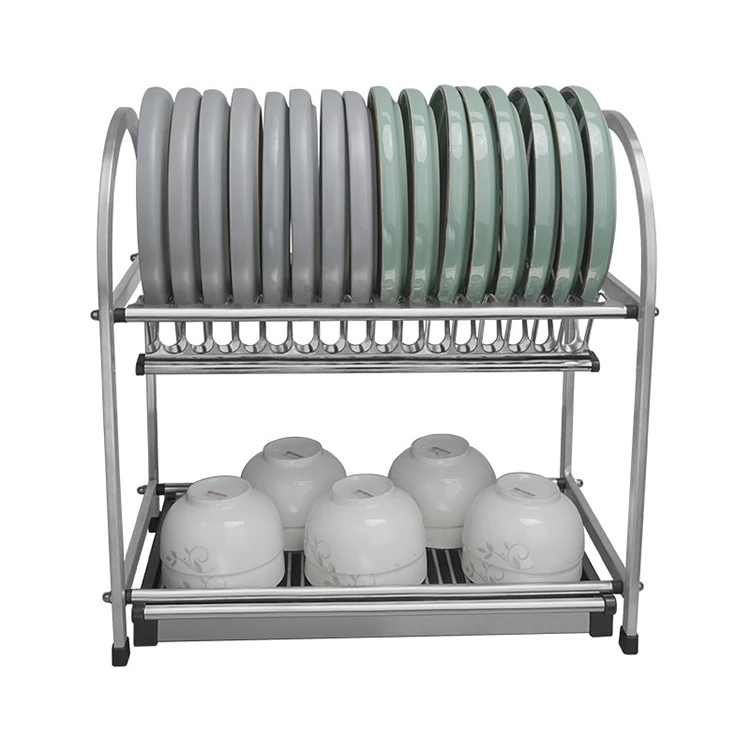 Kitchen Multifunctional Drain Bowl Dish Rack Stainless Steel 3-layer Tableware Storage Drain Rack