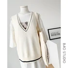Knit Vest Vest 100%Cotton Custom Winter Knit Vest Sweater Women Sleeveless Sweater Vest