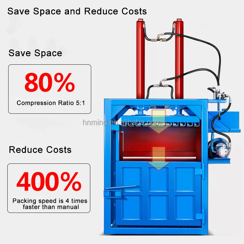 Vertical Recycling Compactor Automatic Aluminum Tin Can Baler Hydraulic