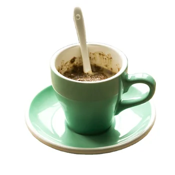 Tulip Thickened Ceramic Coffee Cup and Saucer Set American Latte Art Latte Cap Cloth for Serving Tea & Coffee & Drinking