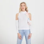 Knitted Women's Sweaters Fashion Casual Female Ruched Knitted Tops Breathable Fresh Knitwear Mock Neck Women Sweater