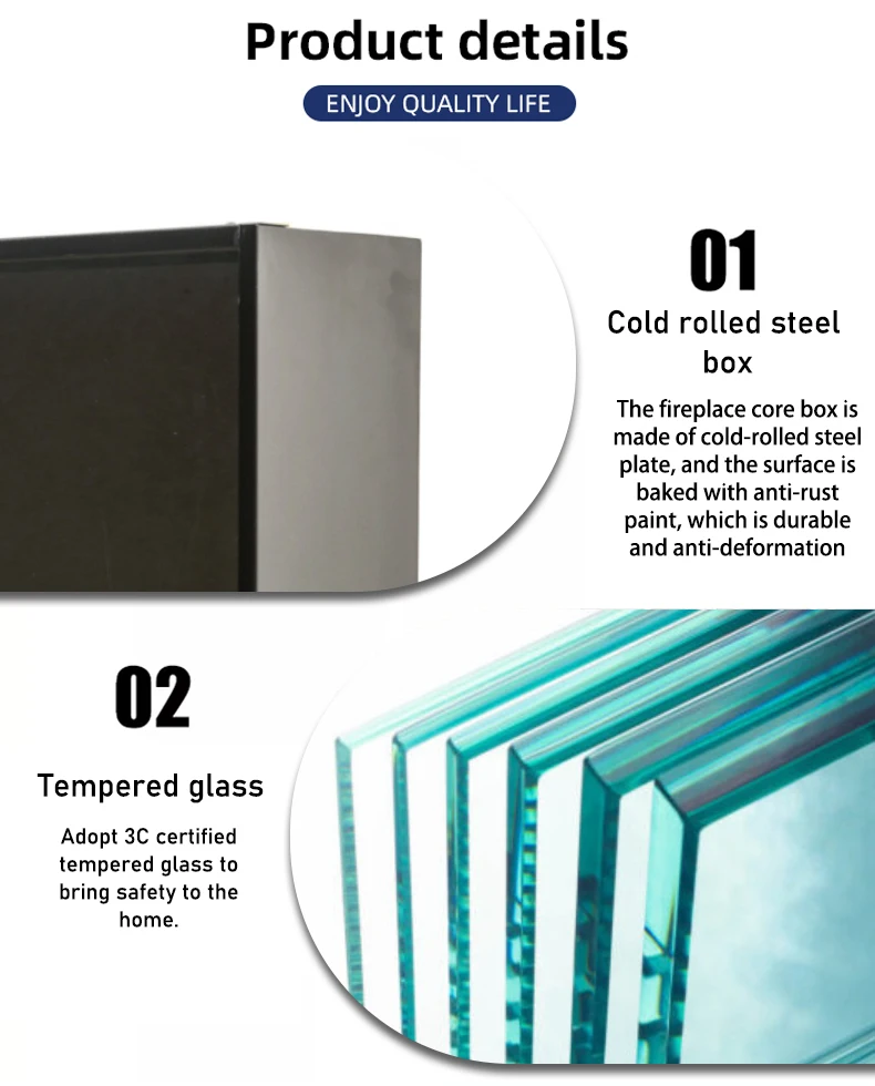 Electric Fireplace, Wall, 20-80W, CRS - detail 6