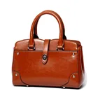 Handbag OEM Fashion New Design Oil Waxed Genuine Leather Ladies Handbag Top Handle Shoulder Bag Handbag For Women