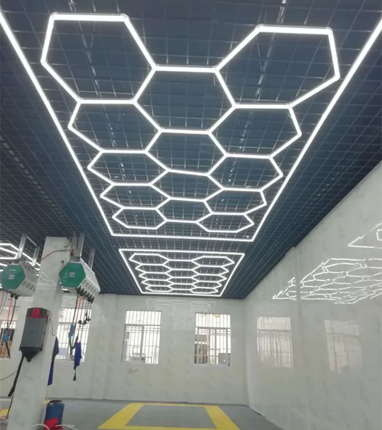 Showroom Ceiling Lighting V Honeycomb Car Wash Detailing Hexagon Led