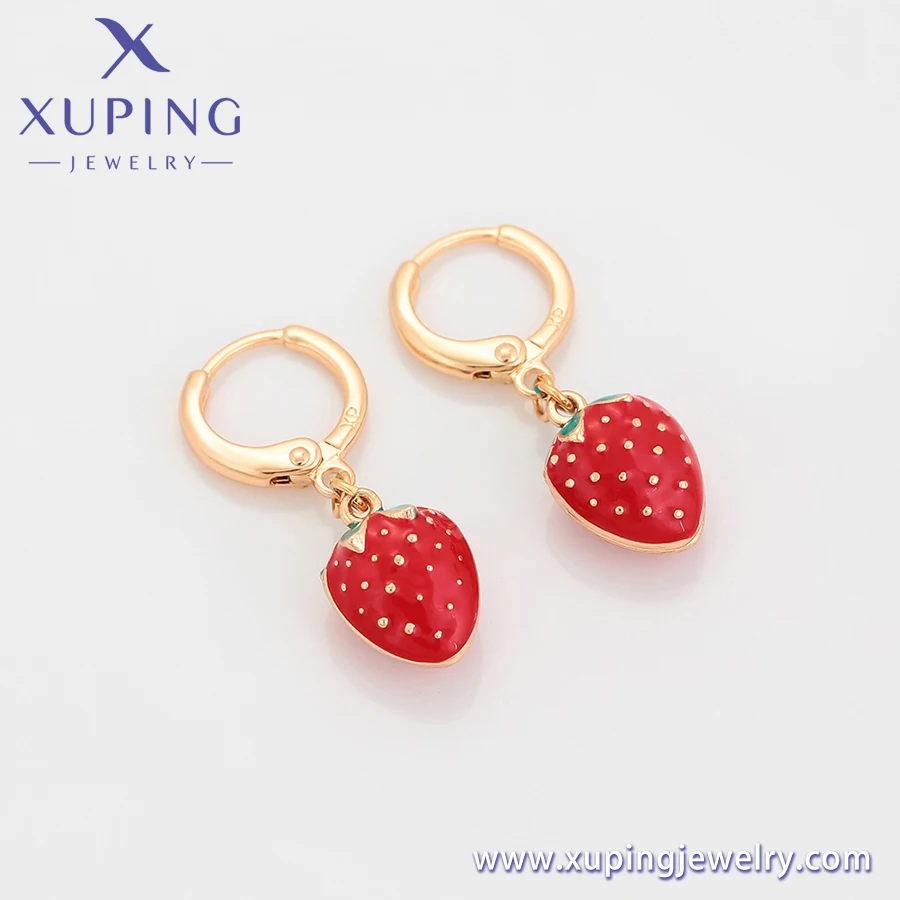 A00913650 xuping jewelry Personalized Fruit Collection Red Delicious Strawberry 18k Gold Plated Earrings