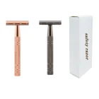 Razor Light Safety Razor Rose Gold Light Luxury Style Straight Double Edge Blade Aluminum Alloy Handle Safety Razor
