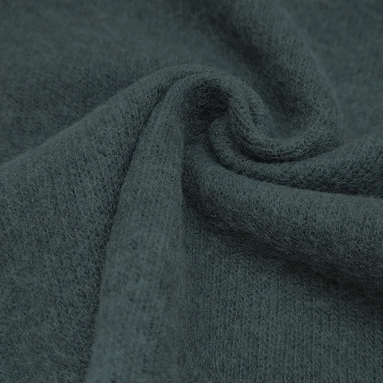 Custom Design Soft Knit Rib Fabric 53 Polyester 47 Cotton Material Fleece Fabric for Clothing details