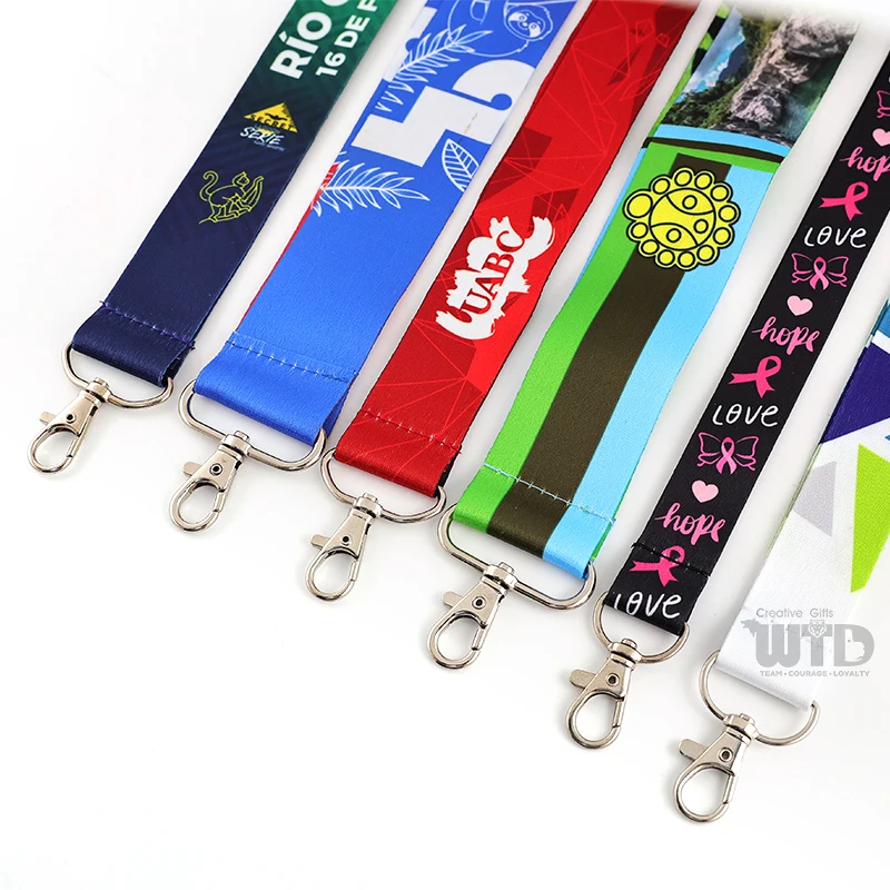 product custom polyester staff id card lanyard hook key nylon personalized neck strap fashionable promotional printed lanyard accessory-7
