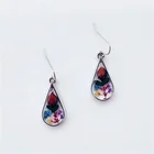 Earrings Trendy Fashion Handmade Cutter Water Drop Transparent Flowers Resin Earrings