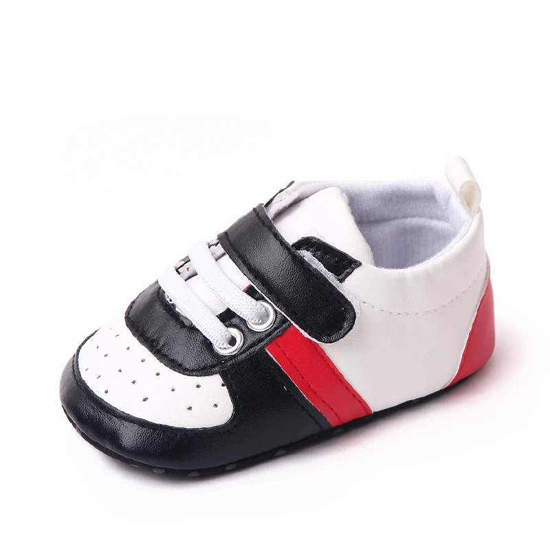 Color-matching Striped Mesh Breathable Soft-soled Baby Toddler Shoes for Boys supplier