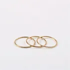 Finger Minimalism Zircon Paved 316L Stainless Steel 18k Gold Plated Finger Rings For Women
