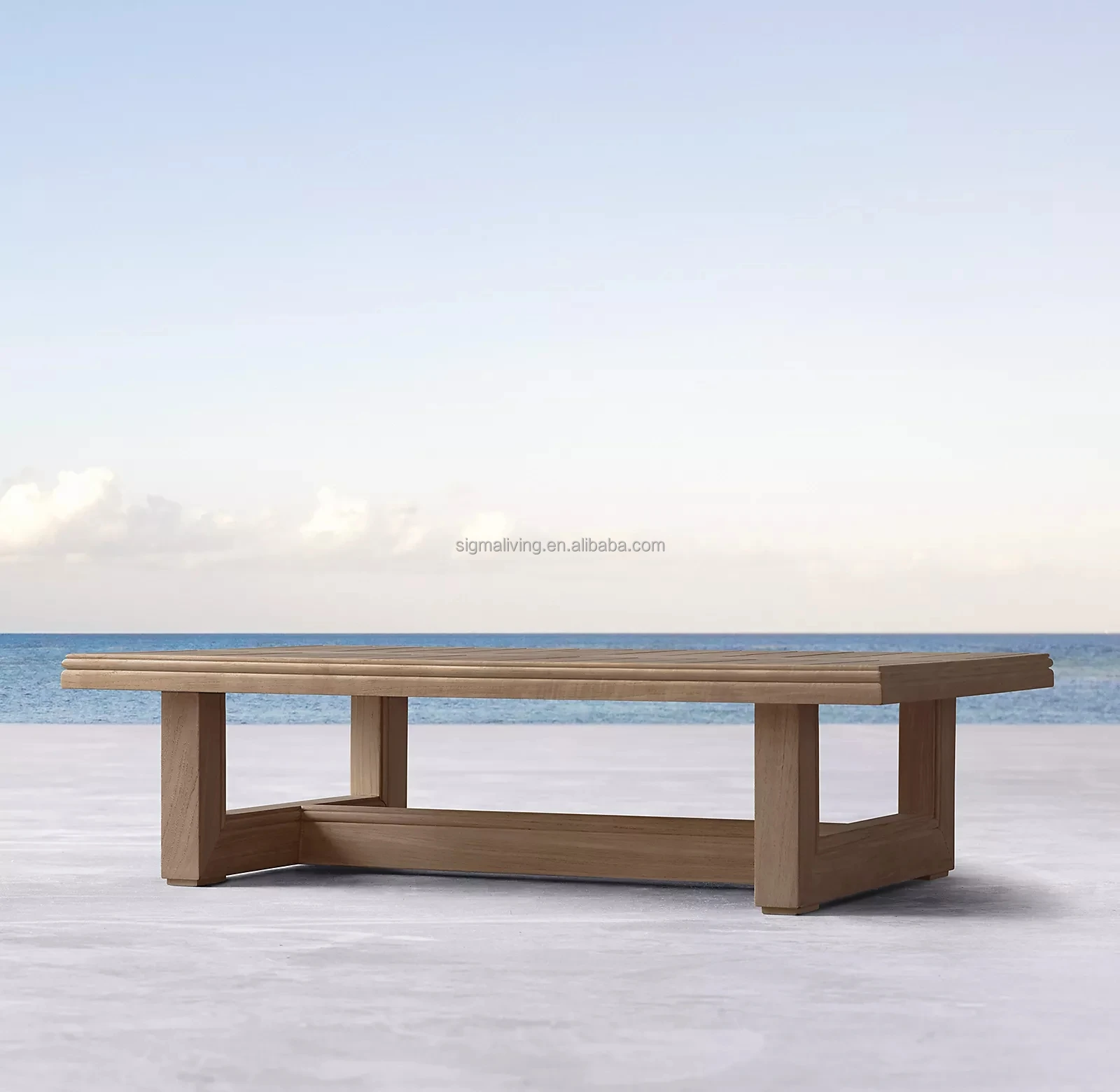 Wonderful outdoor home and garden sigma furniture set  cane  teak wood side table