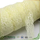 Embroidery For Nylon Spandex / Nylon Stock 1" Ivory Elegant Embroidery Stretch Lace Elastic Trim For Dress