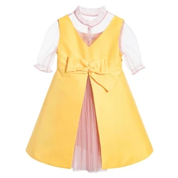 Guangzhou factory ODM or OEM kids party dresses for girls tulle sleeve beautiful girl dress 6 to 14 years