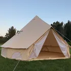 People Family 4-5 People Camp Family Tent 3m 4m 5m 6m 7m Cotton Canvas Bell Tent For Glamping