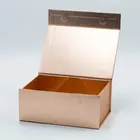 Box Rose Custom Elegant Flat Fold Pack Bulk Magnetic Closure Rose Gold Gift Box With Ribbon Bow