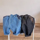 Girls Pants Jeans New Trend Plain Loose Girls Pants Jeans Kids Denim Pants For Child