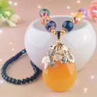 Necklace Necklaces Colored Beaded Goldfish Drop Sweater Chain Rough Stone Beeswax Lady Long Pendant Necklace