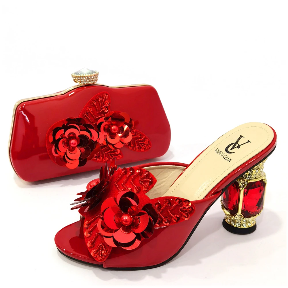 floral shoes and matching bag
