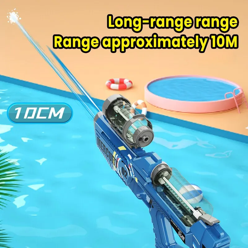 Battery-powered Water Gun Automatic Led Water Blaster Gun Electric Water Cannon Pool Shooting Toys with Light Column