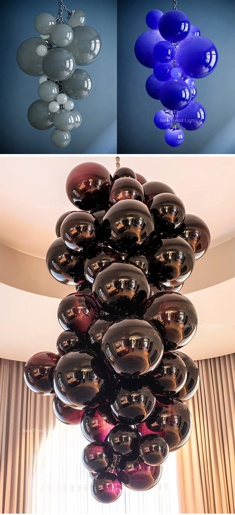 CPL-290 Contemporary Design Indoor Decoration Hotel Lobby Hall Villa Staircase Glass Balloon LED Chandelier factory