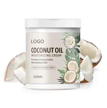 Private Label Extra Virgin Coconut Oil Scented Full Body Whitening Moisturizing Body Cream Anti-Aging Firming Face Body Lotion