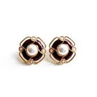 Drop Earrings New Drop Glaze Silver Needle Earrings Hollow Edge Retro Pattern Earrings Retro Elegant Earrings