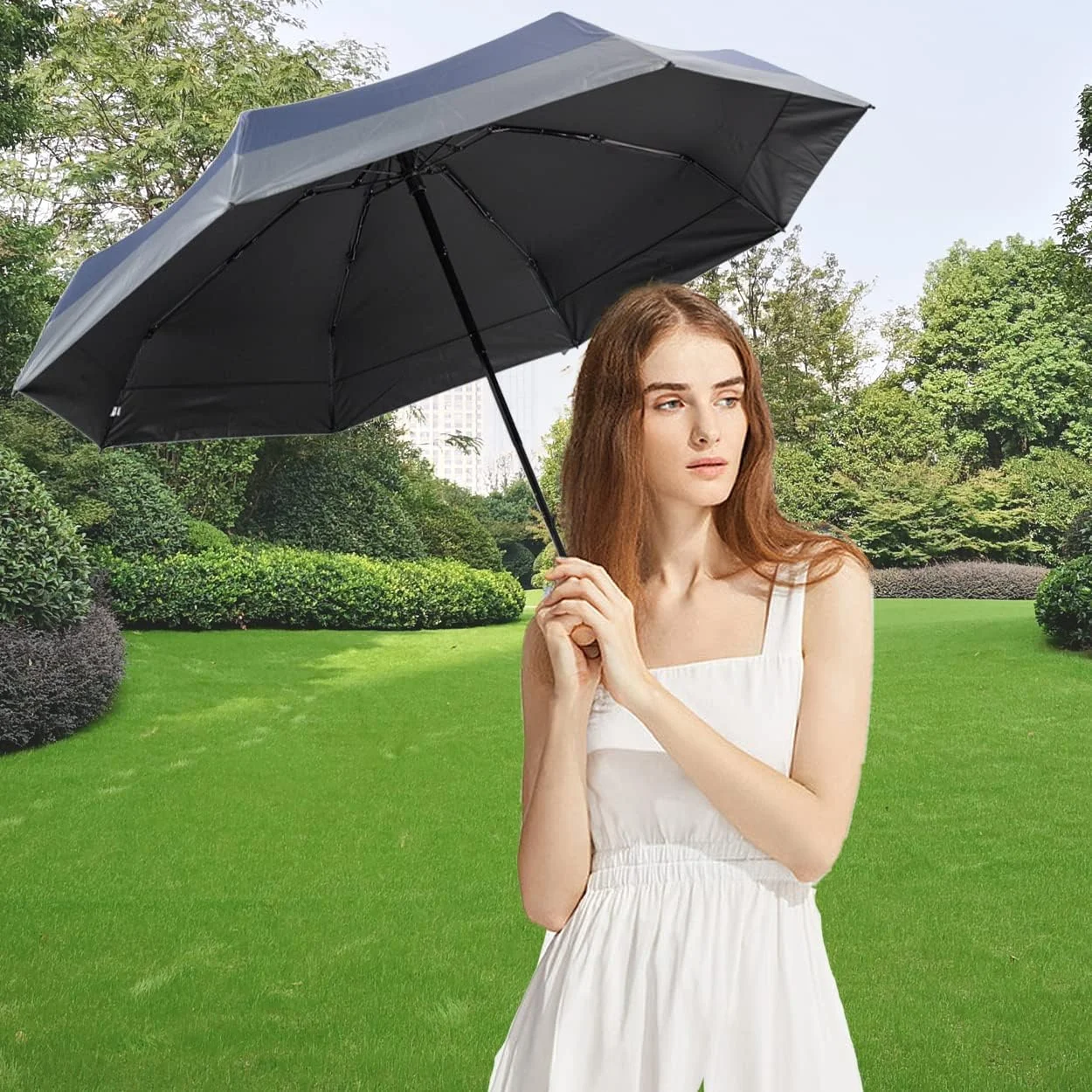 DD1969   UV Protection Blocker Small Travel Umbrella Lightweight Rain & Sun Parasol Portable Compact Folding Umbrella