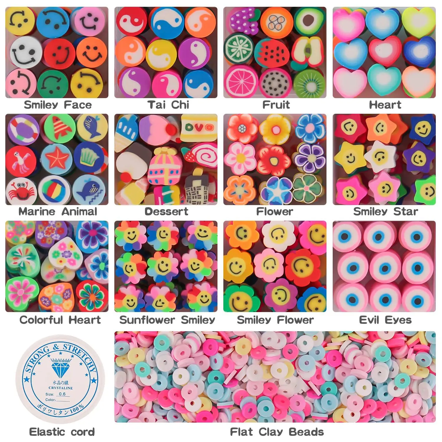 24 Grids Soft Polymer Clay Beads For Jewelry Making Clay Crafts Diy Polymer Clay Slices