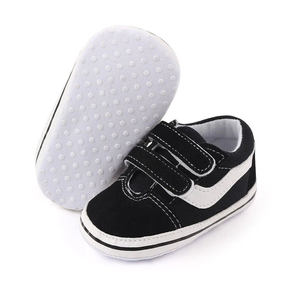 Spring and Autumn 0-1 Year Baby Canvas Casual Shoes Toddler Crib Shoes Double Hook & Loop Walking Shoes Wholesale factory