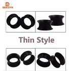 Earrings Punk Style Thin Gauge Flesh Tunnels Piercing Silicone Earrings Plugs