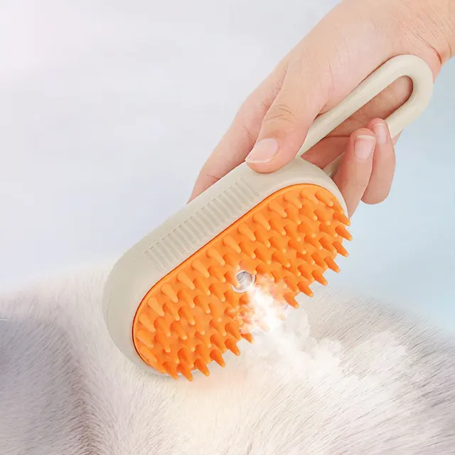 New Electric One-Key Anti-Flying Massage Hair Removal Comb Cats Dogs Pet Cleaning Brush Spray Featuring Durable Silicone Plastic