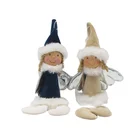 Angel Wing Wholesale Christmas Decorations Dolls Ornaments Gifts Cute Angel Doll With Silver Wing Cute Girl