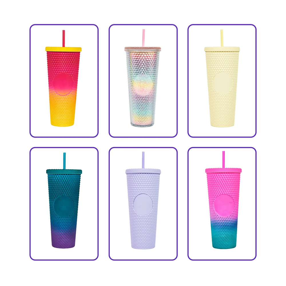 Wholesale Low Price 12oz 16oz 22oz Plastic Acrylic Tumbler Clear Tumbler Cups Coffee Mug with Lids and Straw