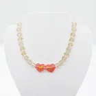 Acrylic Beads Beads New Design Elastic Handmade Acrylic Colorful Beads Heart Necklace For Kid Jewelry