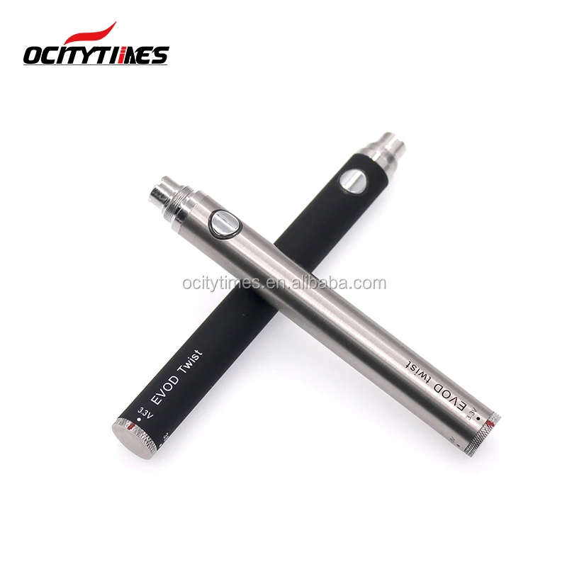 Wholesale rechargeable 510 battery Ocitytimes 1100mAh evod battery with bottom twist voltage