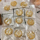 Earring Bamboo Earrings 14k Gold Plated Custom Personalized Intial Letters Name Bamboo Hoop Earring Women