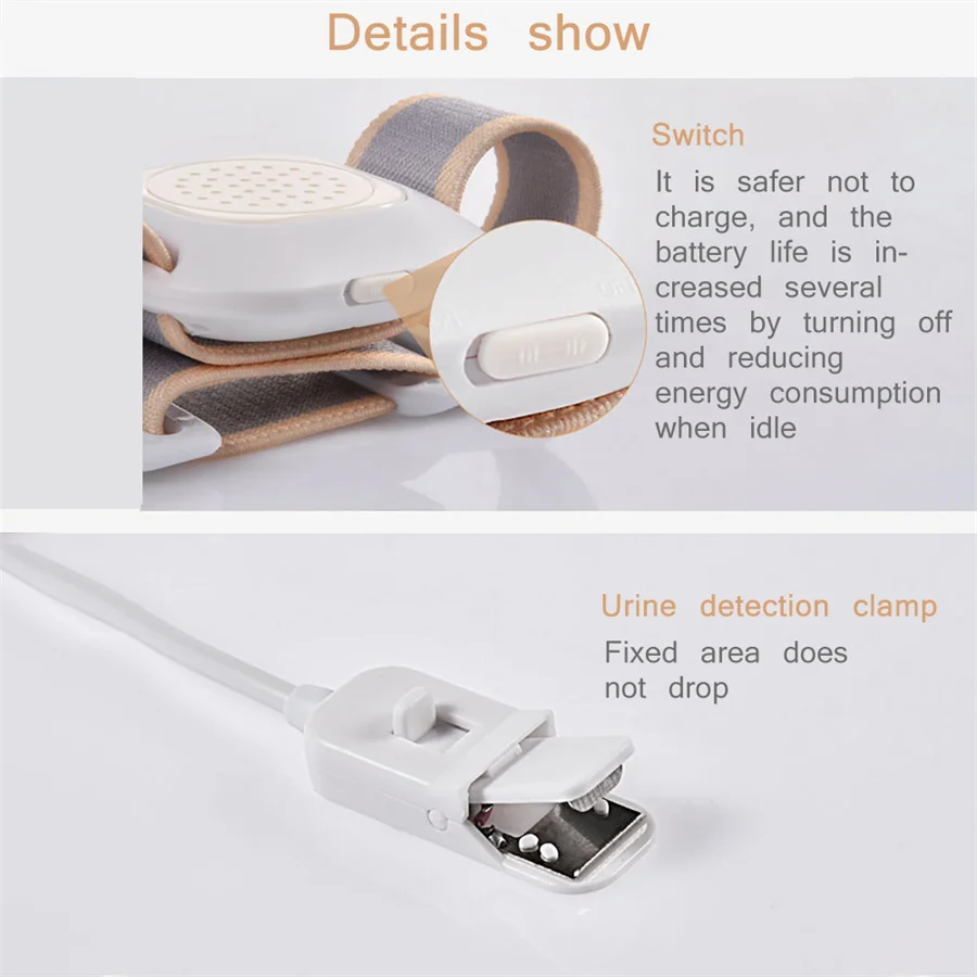 Baby BedWetting Alarm Smart Baby Diaper Sensor Bed wetting Enuresis Adult Baby Urine Bed Wetting Alarm For Infant Toddler