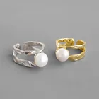 Sterling Silver Ready To Ship High End Sterling Silver Ring Pearl Ring Gold Plated