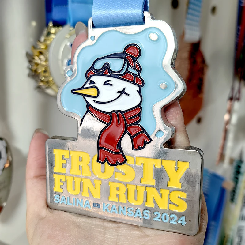 Custom Kids School 5k 10k Color Modern & Traditional Running Sport Medal Fun Runners Mountain Marathon Medals details
